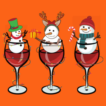 Wine And Snowman - Softstyle™ youth ringspun t-shirt Design