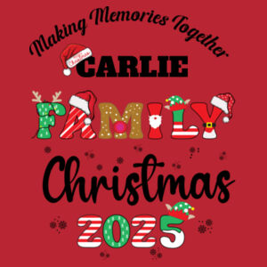 Making memories together Custom Name Family Christmas 2025 - Softstyle™ adult ringspun t-shirt Design