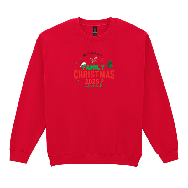 Family christmas 2025 custom name - Heavy Blend™ adult crew neck sweatshirt Thumbnail