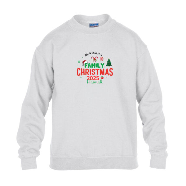 Family christmas 2025 custom name - Heavy Blend™ youth crew neck sweatshirt Thumbnail