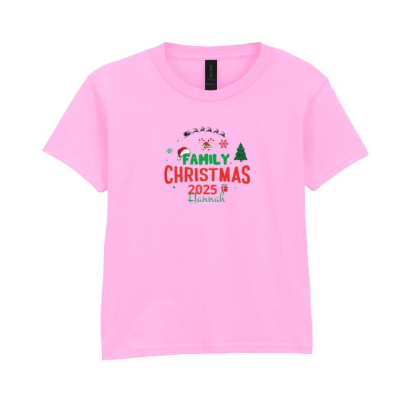 Family christmas 2025 custom name - Softstyle™ youth ringspun t-shirt Thumbnail