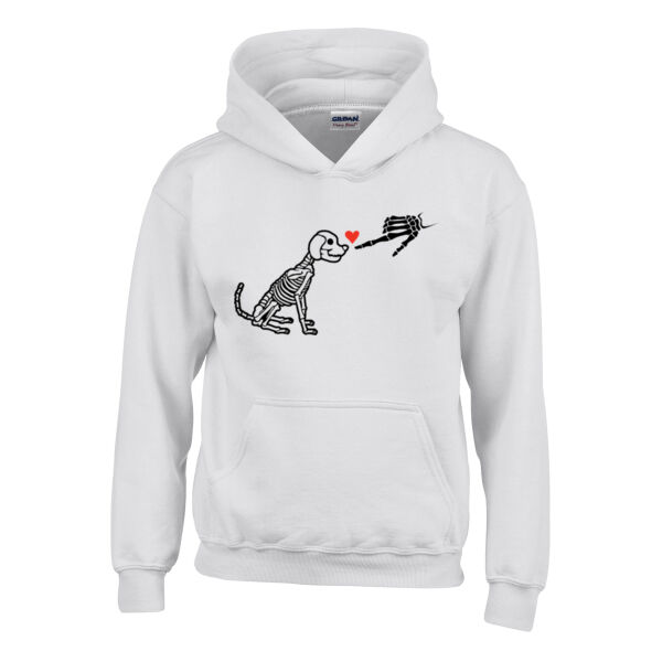 Halloween Dog Skelton with Heart - Heavy Blend™ youth hooded sweatshirt Thumbnail