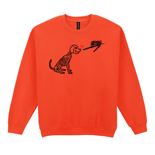 Halloween Dog Skelton with Heart - Heavy Blend™ adult crew neck sweatshirt Thumbnail