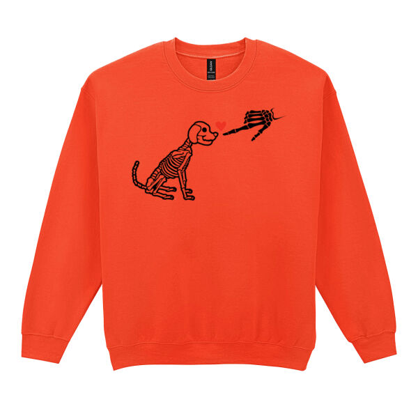 Halloween Dog Skelton with Heart - Heavy Blend™ adult crew neck sweatshirt Thumbnail