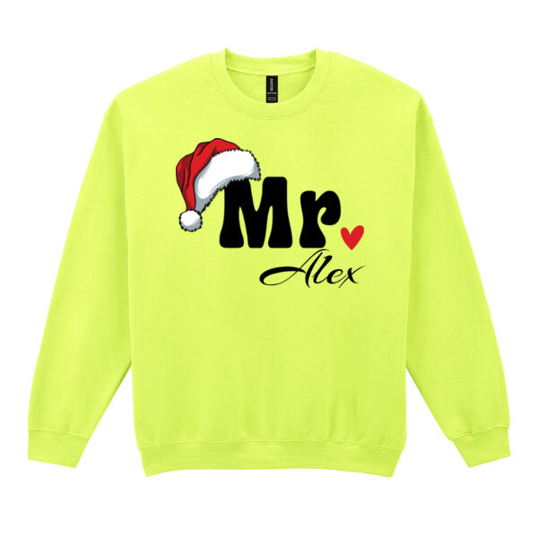 Mr Custom Name Christmas - Softstyle™ adult ringspun t-shirt - Heavy Blend™ adult crew neck sweatshirt Thumbnail
