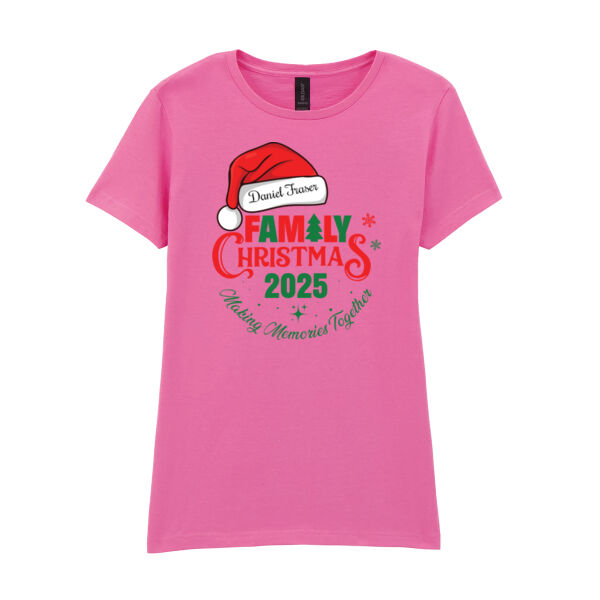 Family Christmas 2025 Making Memories Together - Softstyle™ women's ringspun t-shirt Thumbnail