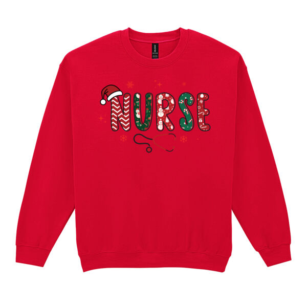 Nurse Christmas Design - Heavy Blend™ adult crew neck sweatshirt Thumbnail