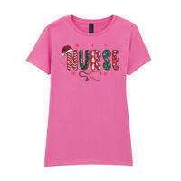 Nurse Christmas - Softstyle™ women's ringspun t-shirt Thumbnail