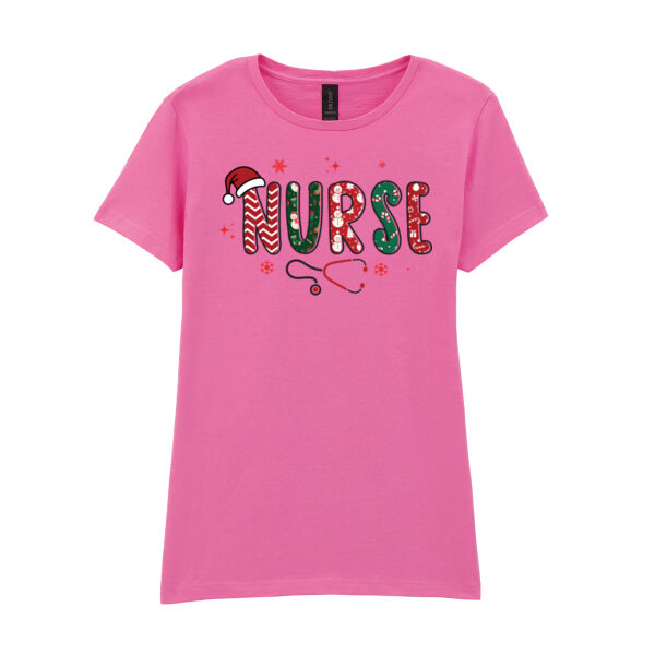 Nurse Christmas - Softstyle™ women's ringspun t-shirt Thumbnail