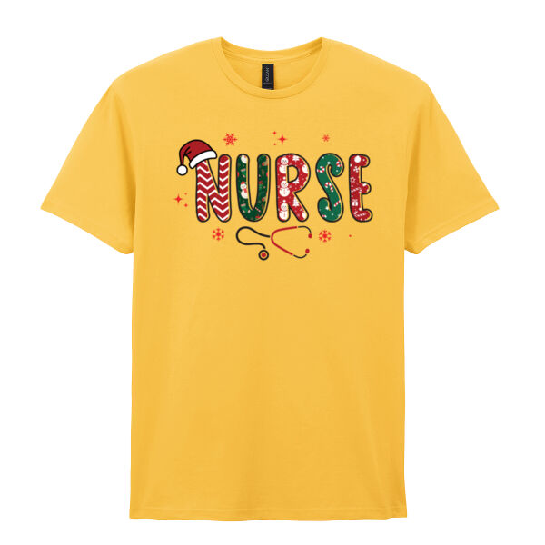 Nurse Christmas - Softstyle™ adult ringspun t-shirt Thumbnail