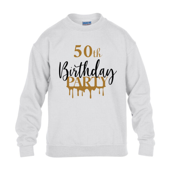 50th Birthday Party - Heavy Blend™ youth crew neck sweatshirt Thumbnail