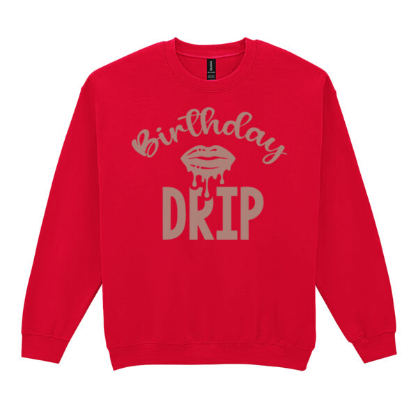 Birthday Drip - Heavy Blend™ adult crew neck sweatshirt Thumbnail