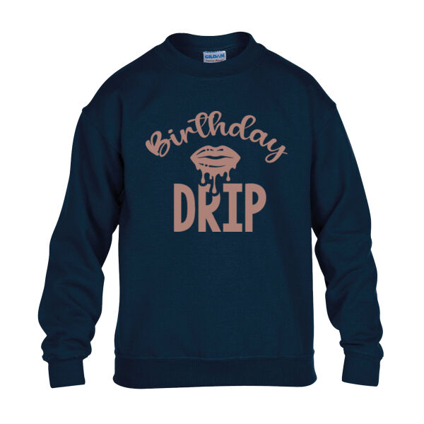 Birthday Drip - Heavy Blend™ youth crew neck sweatshirt Thumbnail