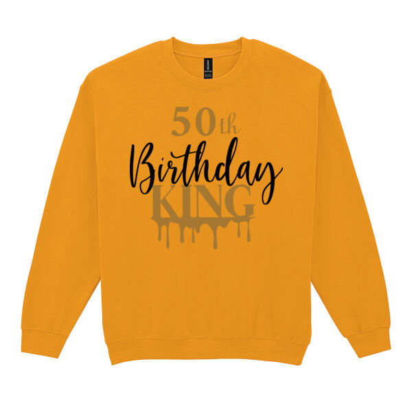 50th Birthday King - Heavy Blend™ adult crew neck sweatshirt Thumbnail
