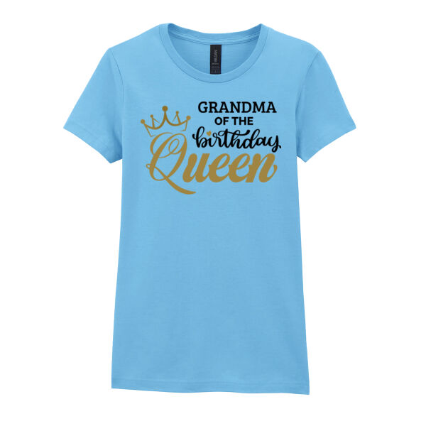 Grandma of the Birthday Queen - Softstyle™ women's ringspun t-shirt Thumbnail