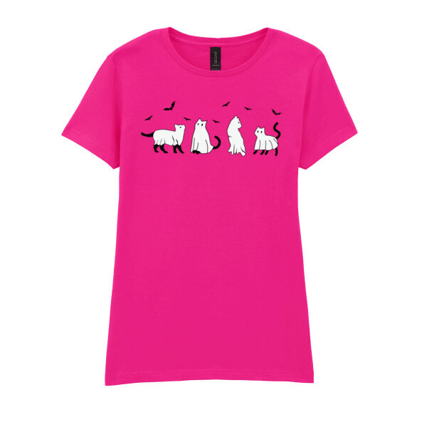 Halloween cats - Softstyle™ women's ringspun t-shirt Thumbnail
