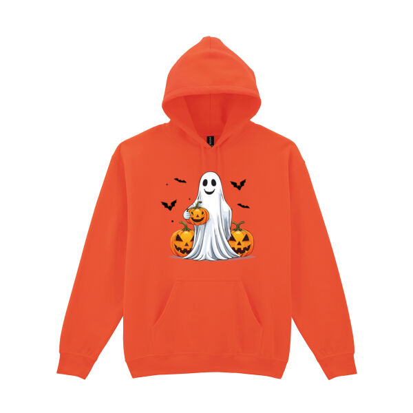 Halloween Ghost with Pumpkin - Heavy Blend™ hooded sweatshirt Thumbnail