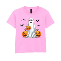 Halloween Ghost with Pumpkin - Softstyle™ youth ringspun t-shirt Thumbnail