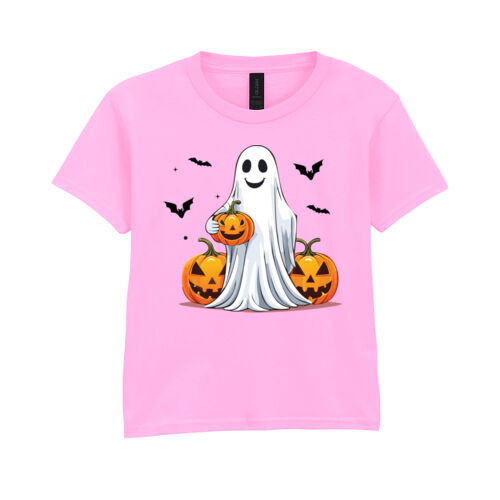 Halloween Ghost with Pumpkin - Softstyle™ youth ringspun t-shirt Thumbnail