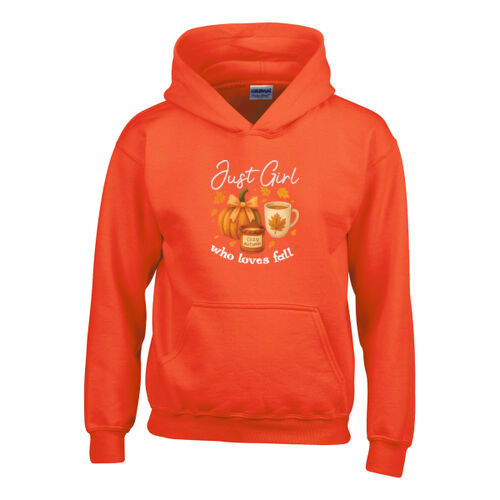 Just Girls Who Loves Fall - Heavy Blend™ youth hooded sweatshirt Thumbnail