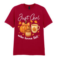 Just Girls Who Loves Fall - Softstyle™ adult ringspun t-shirt Thumbnail