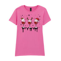 Christmas Drinks - Softstyle™ women's ringspun t-shirt Thumbnail
