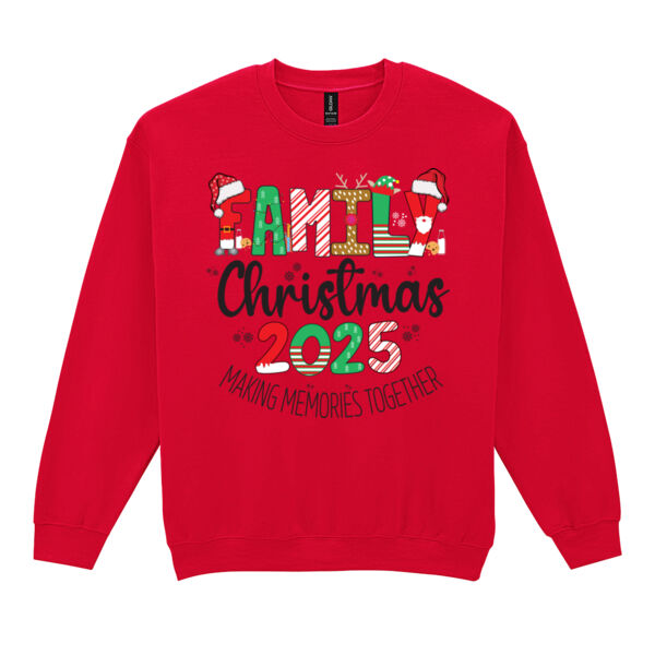 Family Christmas 2025 Making memories Together - Heavy Blend™ adult crew neck sweatshirt Thumbnail