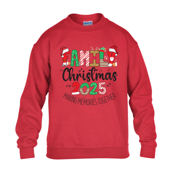 Family Christmas 2025 Making memories Together - Heavy Blend™ youth crew neck sweatshirt Thumbnail