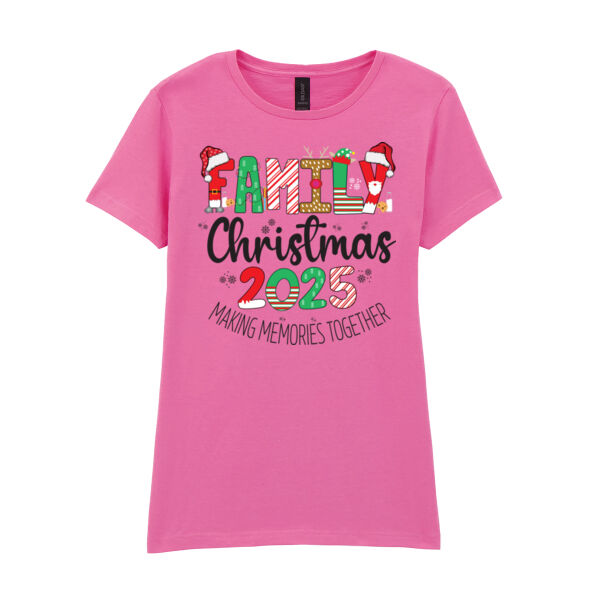 Family Christmas 2025 Making memories Together - Softstyle™ women's ringspun t-shirt Thumbnail