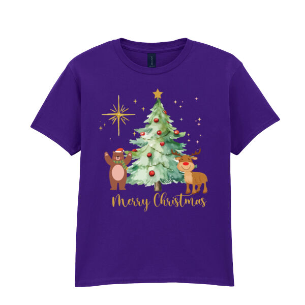 Merry Christmas with beer and reindeer - Softstyle™ youth ringspun t-shirt Thumbnail