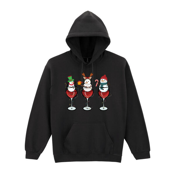 Wine And Snowman - Heavy Blend™ hooded sweatshirt Thumbnail