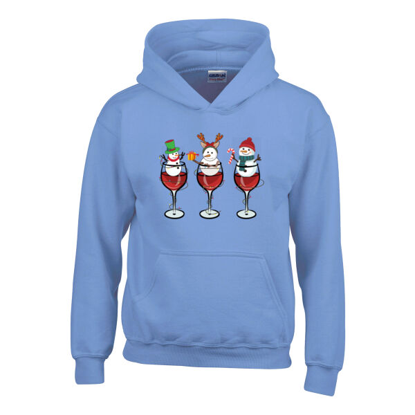 Wine And Snowman - Heavy Blend™ youth hooded sweatshirt Thumbnail