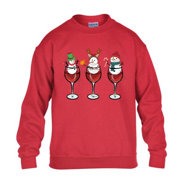 Wine And Snowman - Heavy Blend™ youth crew neck sweatshirt Thumbnail