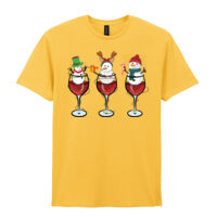 Wine And Snowman - Softstyle™ adult ringspun t-shirt Thumbnail