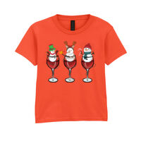 Wine And Snowman - Softstyle™ youth ringspun t-shirt Thumbnail