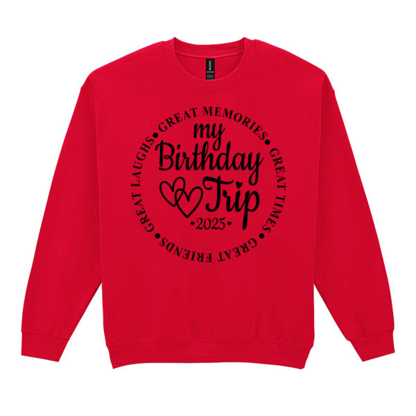My Birthday Trip 2025 - Heavy Blend™ adult crew neck sweatshirt Thumbnail