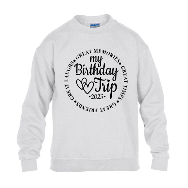 My Birthday Trip 2025 - Heavy Blend™ youth crew neck sweatshirt Thumbnail