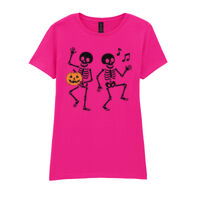 Halloween Dancing Skeleton - Softstyle™ women's ringspun t-shirt Thumbnail