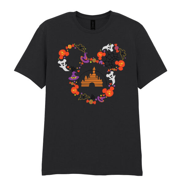 Disney Halloween Mice face - Softstyle™ adult ringspun t-shirt Thumbnail