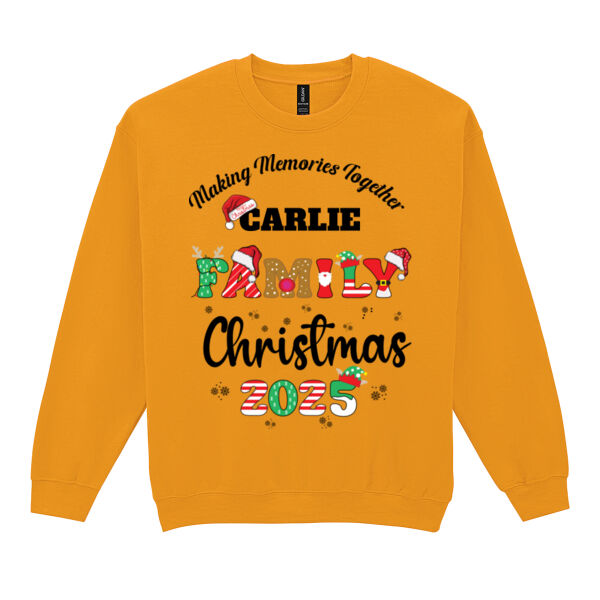 Making memories together Custom Name Family Christmas 2025 - Heavy Blend™ adult crew neck sweatshirt Thumbnail
