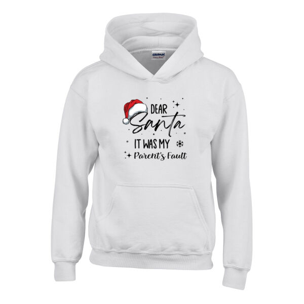 Dear santa it was my parents fault - Heavy Blend™ youth hooded sweatshirt Thumbnail