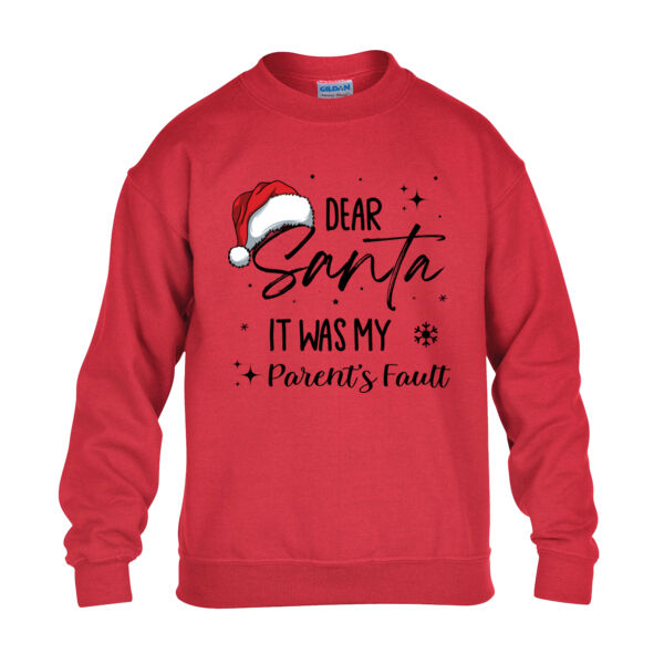 Dear santa it was my parents fault - Heavy Blend™ youth crew neck sweatshirt Thumbnail