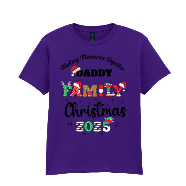 Making memories together Daddy Family Christmas 2025 - Softstyle™ youth ringspun t-shirt Thumbnail